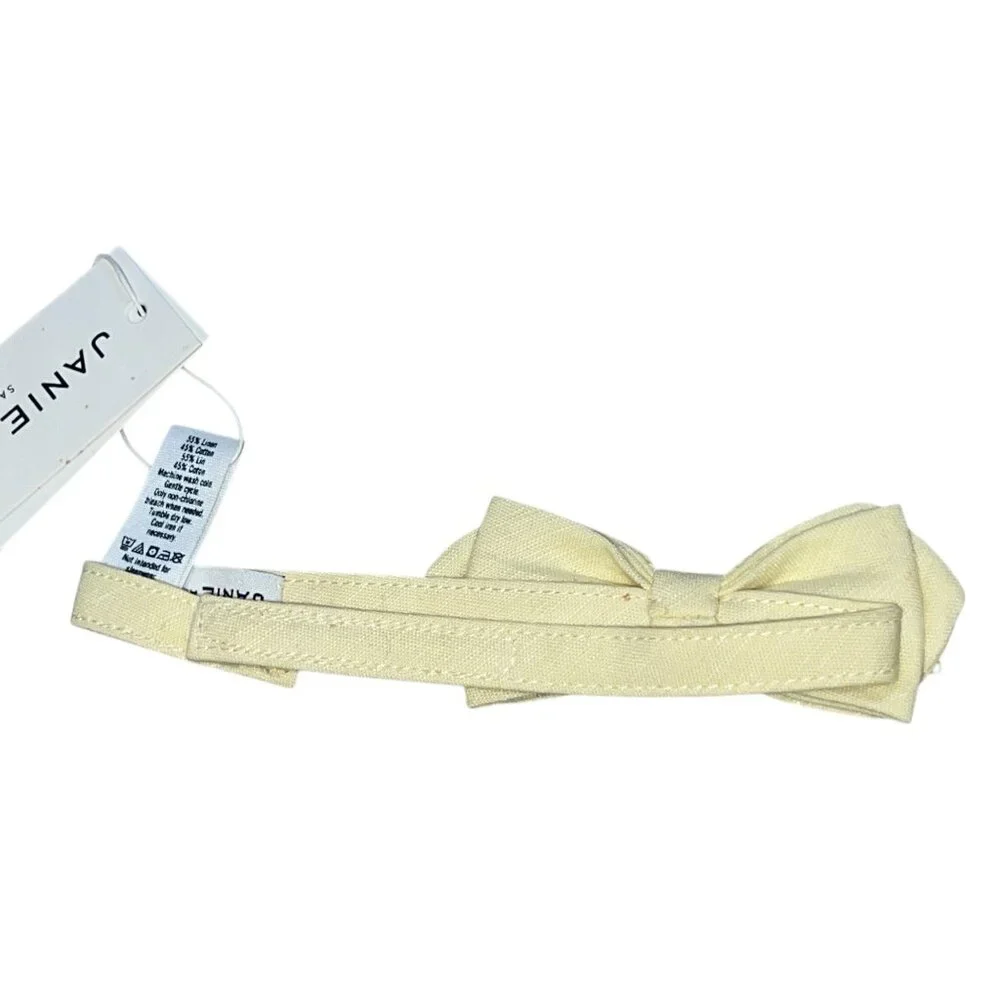 Janie & Jack Yellow Linen Bowtie Sz 0-24 Months Boys Formal Baby Bowtie